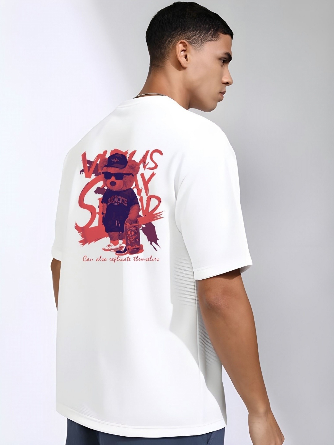 

THE BEETEL HOUSE Men Drop-Shoulder Sleeves T-shirt, White