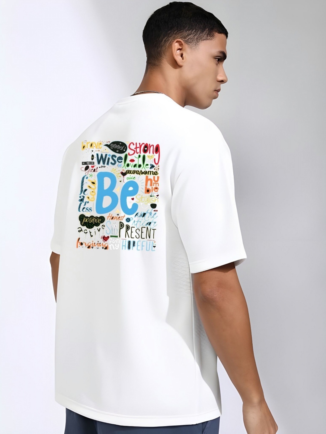 

THE BEETEL HOUSE Men Drop-Shoulder Sleeves T-shirt, White