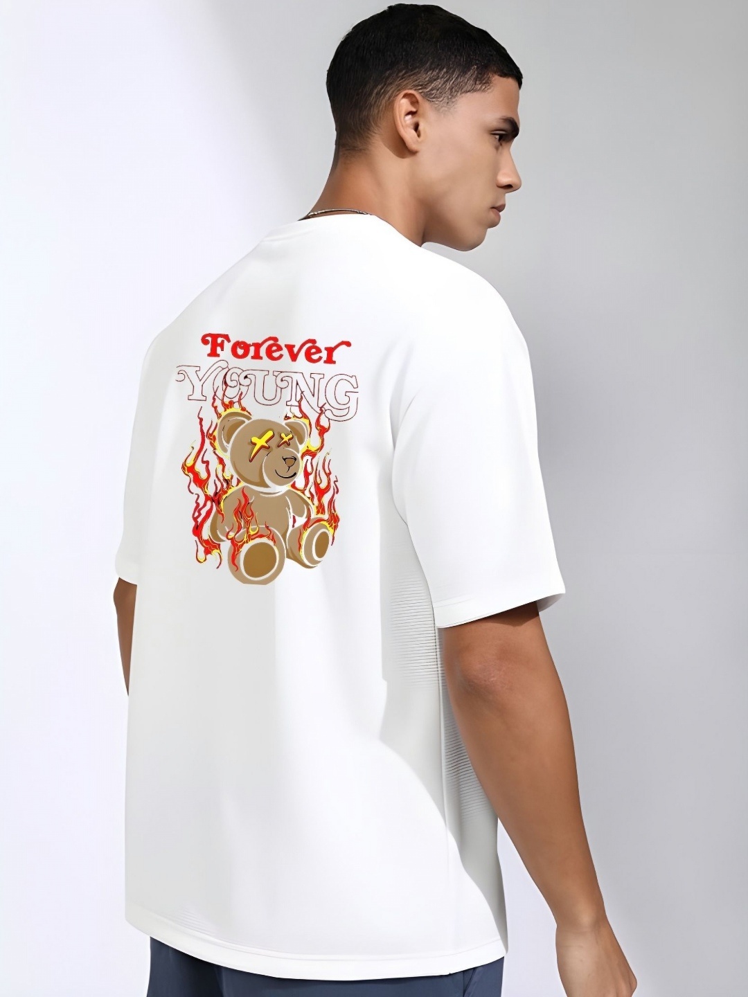 

THE BEETEL HOUSE Men Drop-Shoulder Sleeves T-shirt, White