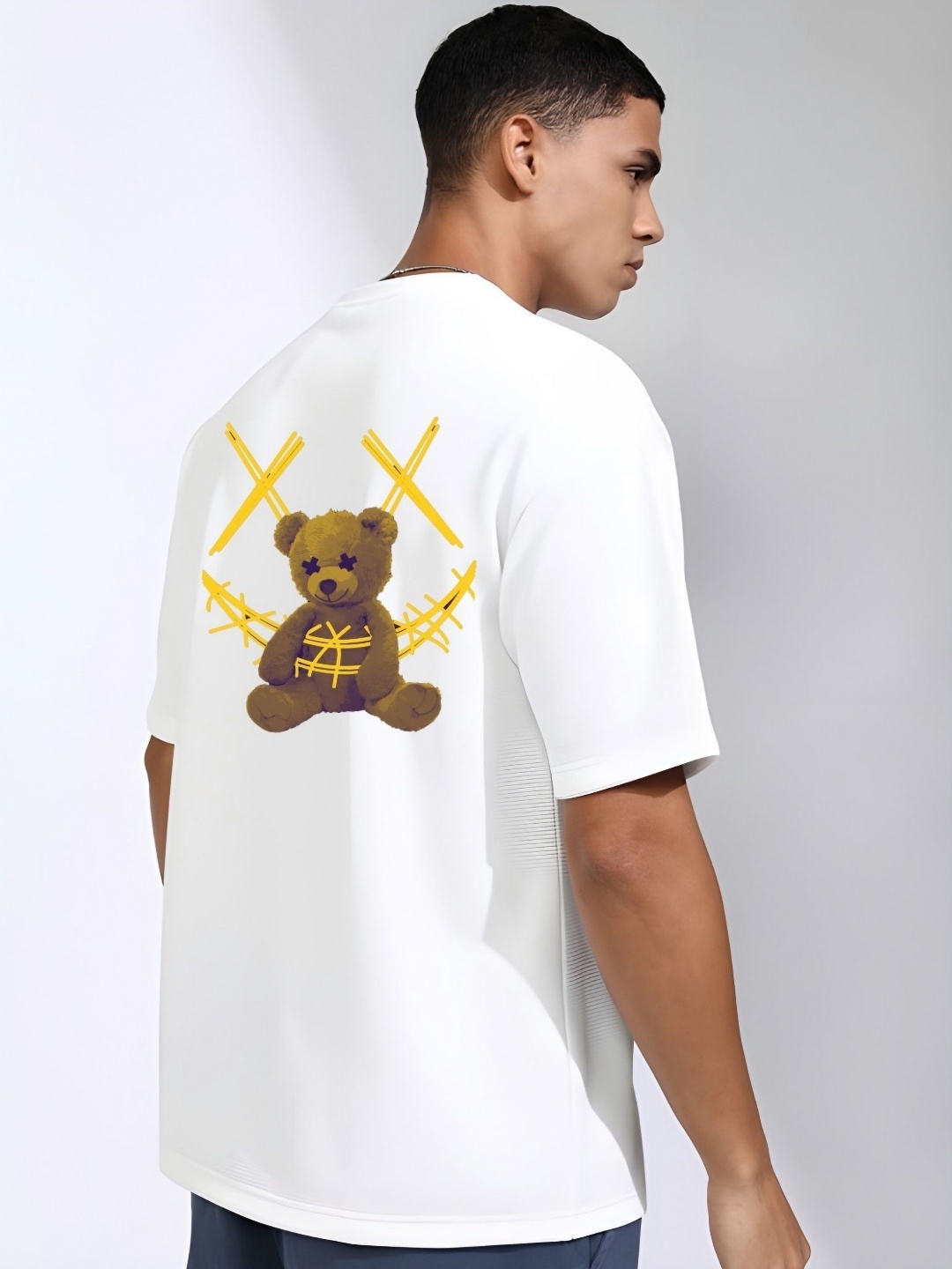 

THE BEETEL HOUSE Men Drop-Shoulder Sleeves T-shirt, White