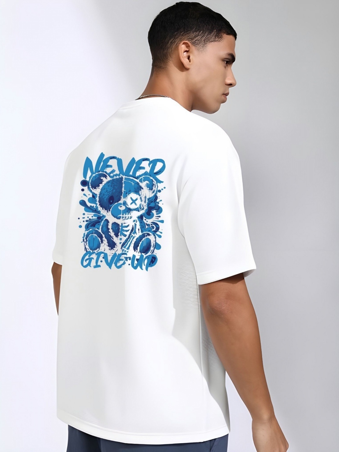 

THE BEETEL HOUSE Men Drop-Shoulder Sleeves T-shirt, White