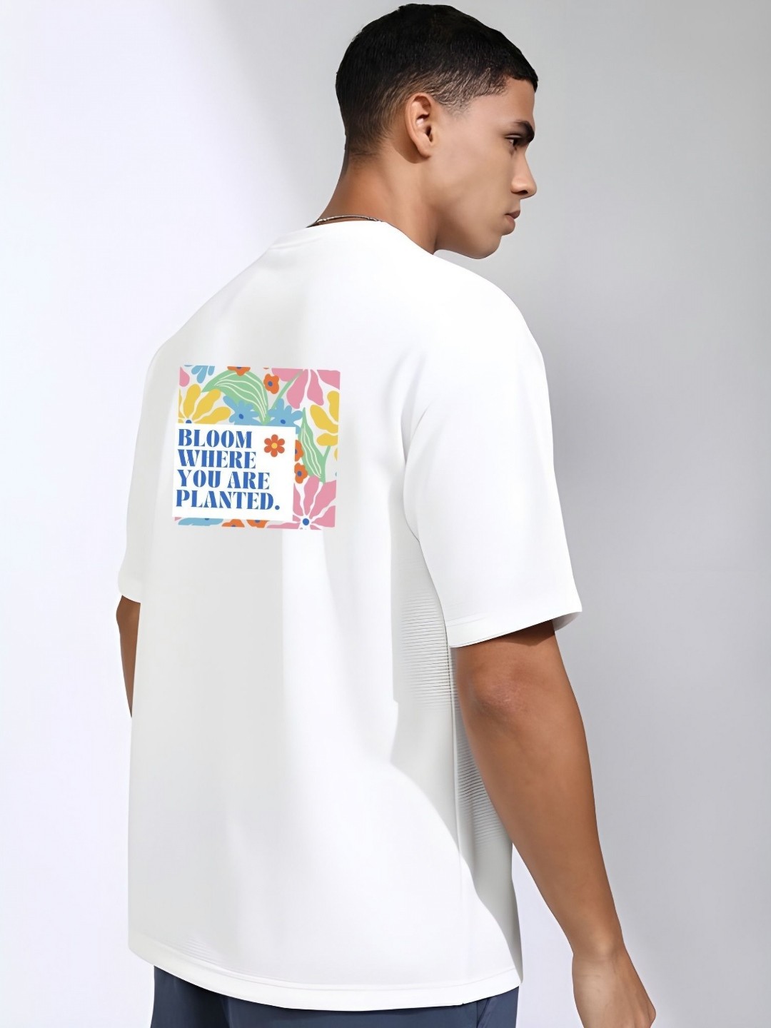 

THE BEETEL HOUSE Men Drop-Shoulder Sleeves T-shirt, White