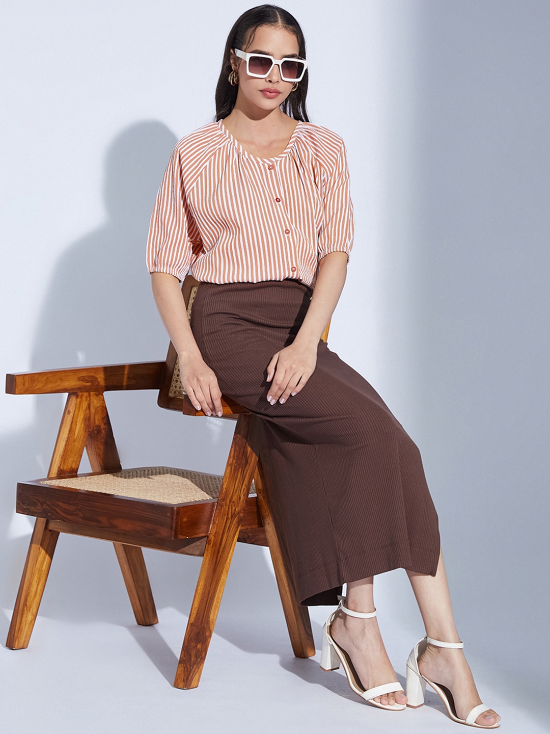 

Moda Rapido Puff Sleeve Top, Orange