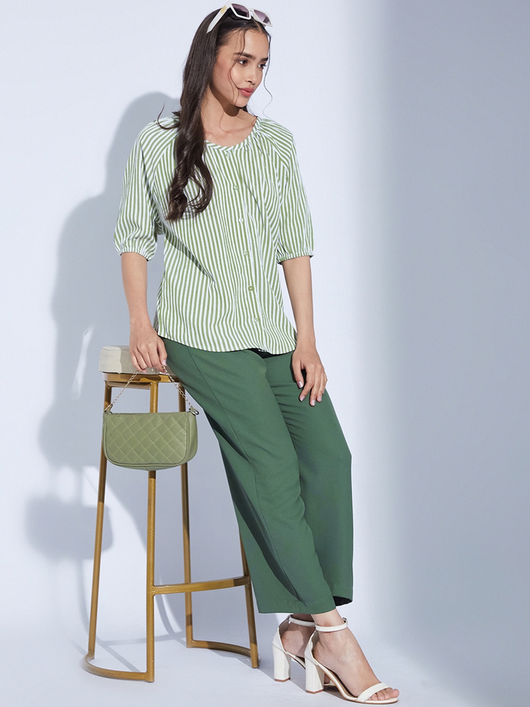 

Moda Rapido Puff Sleeve Top, Green