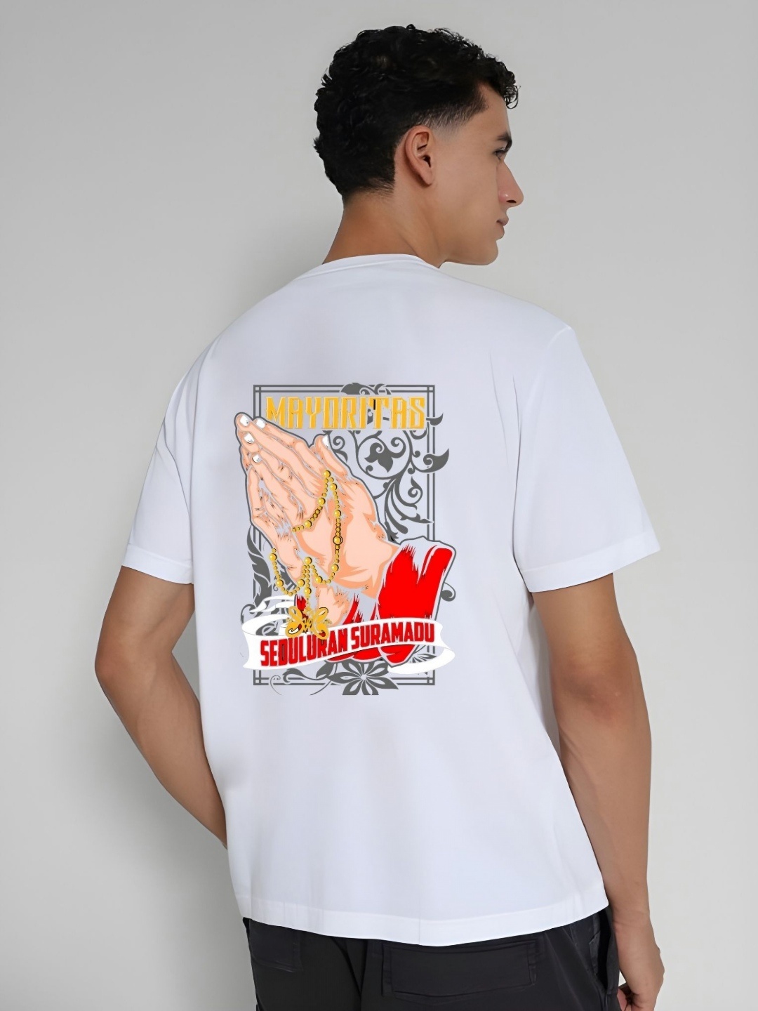

THE BEETEL HOUSE Men Drop-Shoulder Sleeves T-shirt, White