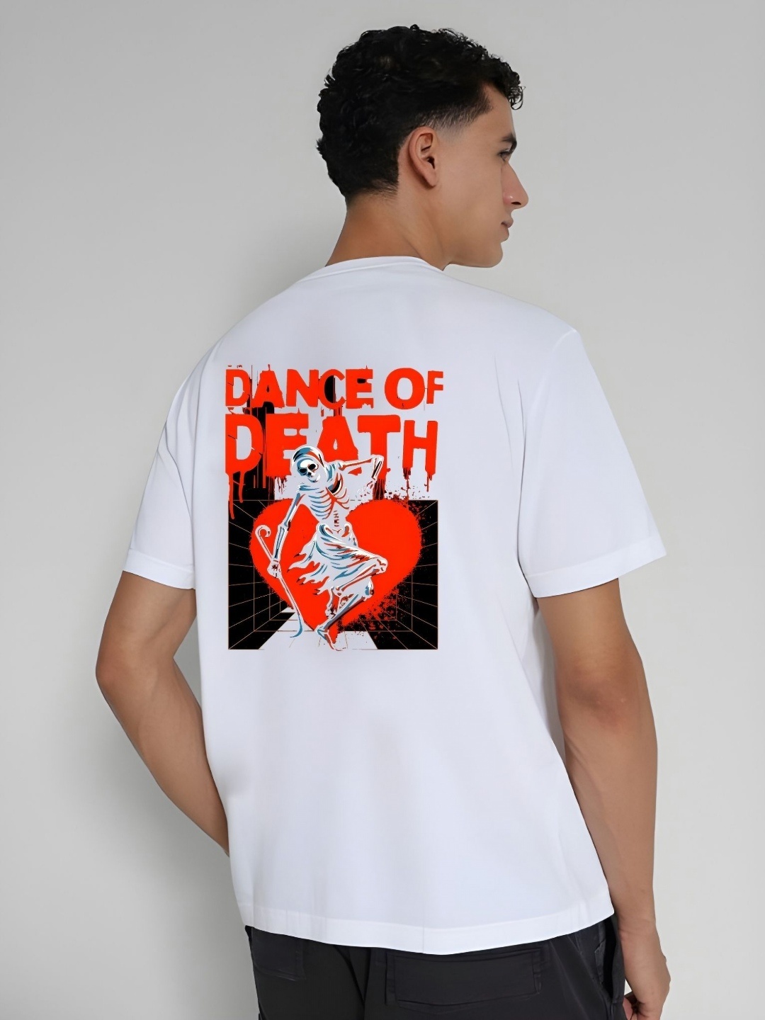 

THE BEETEL HOUSE Men Drop-Shoulder Sleeves T-shirt, White