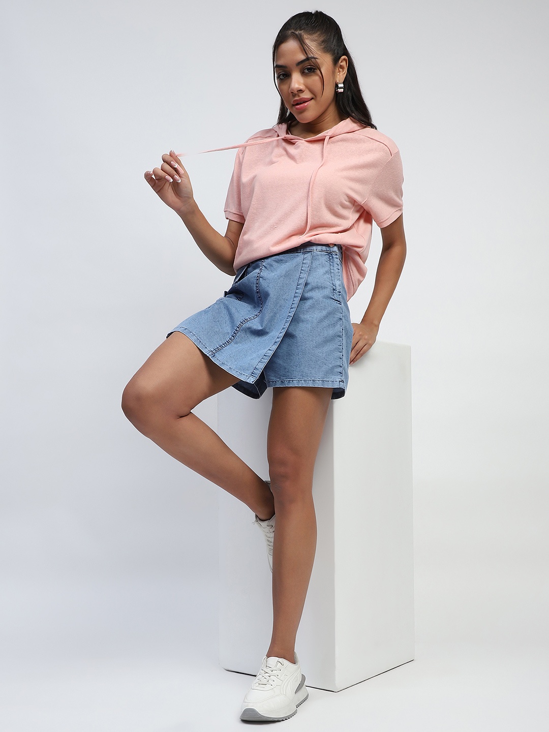 

Global Republic Women High-Rise Outdoor Denim Shorts, Blue