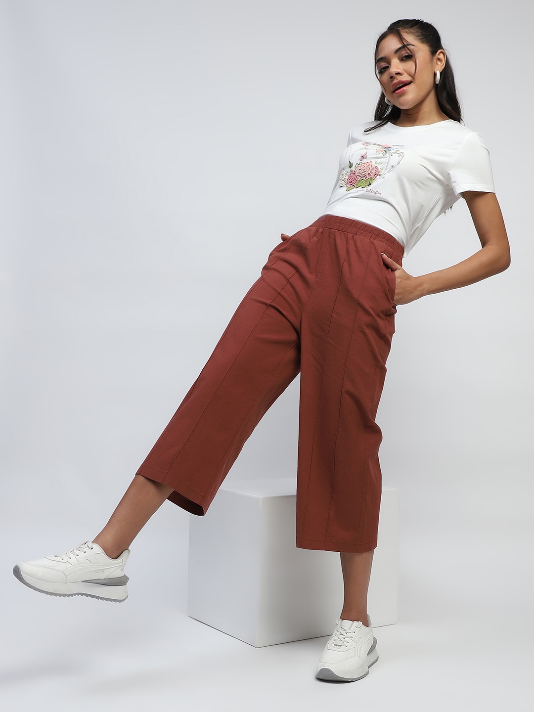 

Global Republic Women Relaxed-Fit Wide-Leg Trousers, Brown