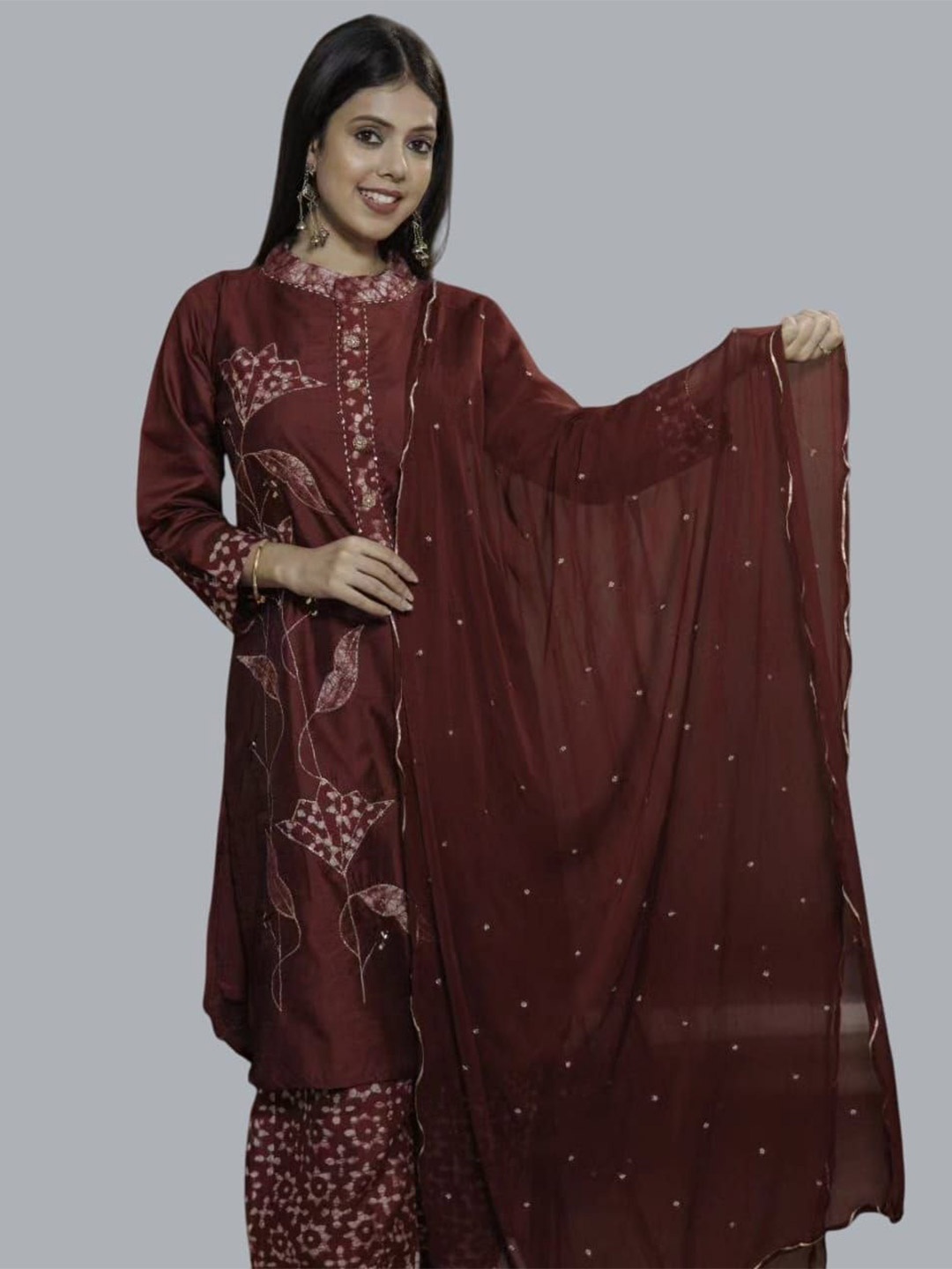 

Skinsi Floral Print Maxi Dress, Maroon