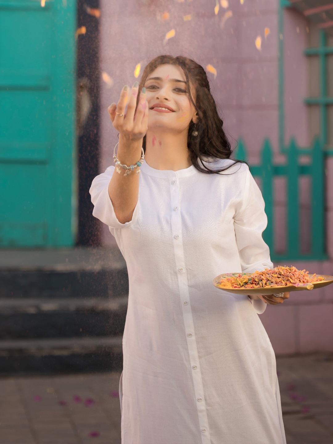 

Indo Era Women Kurta, White