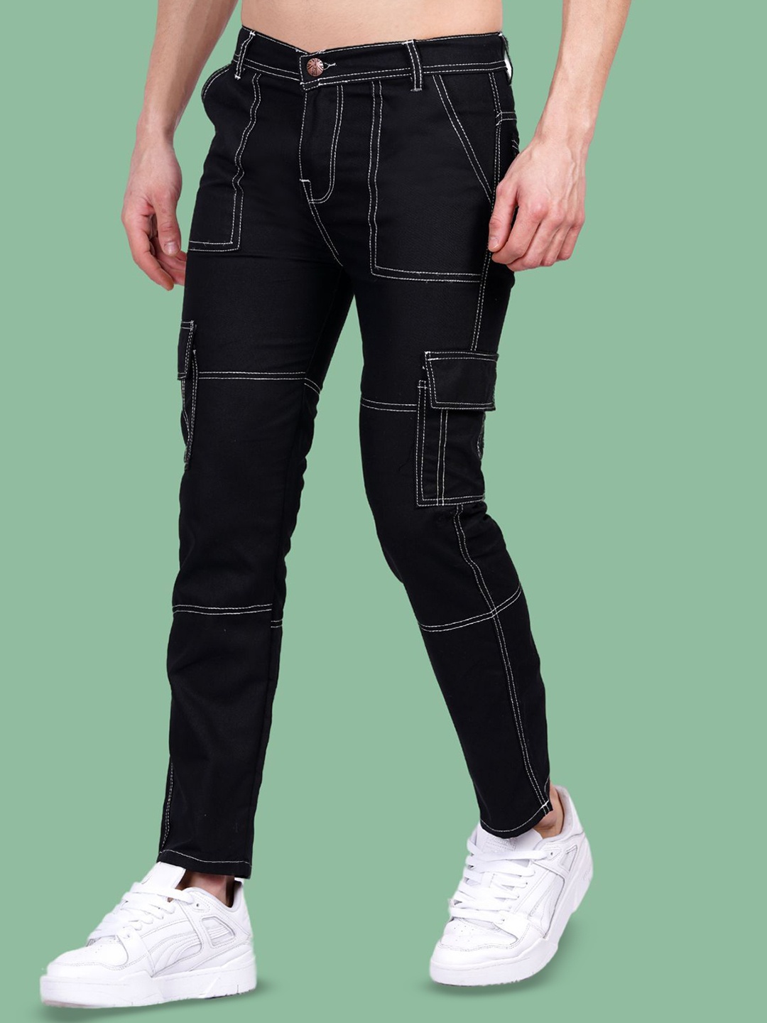

COMFITS Men Classic Jogger Low Distress Jeans, Black