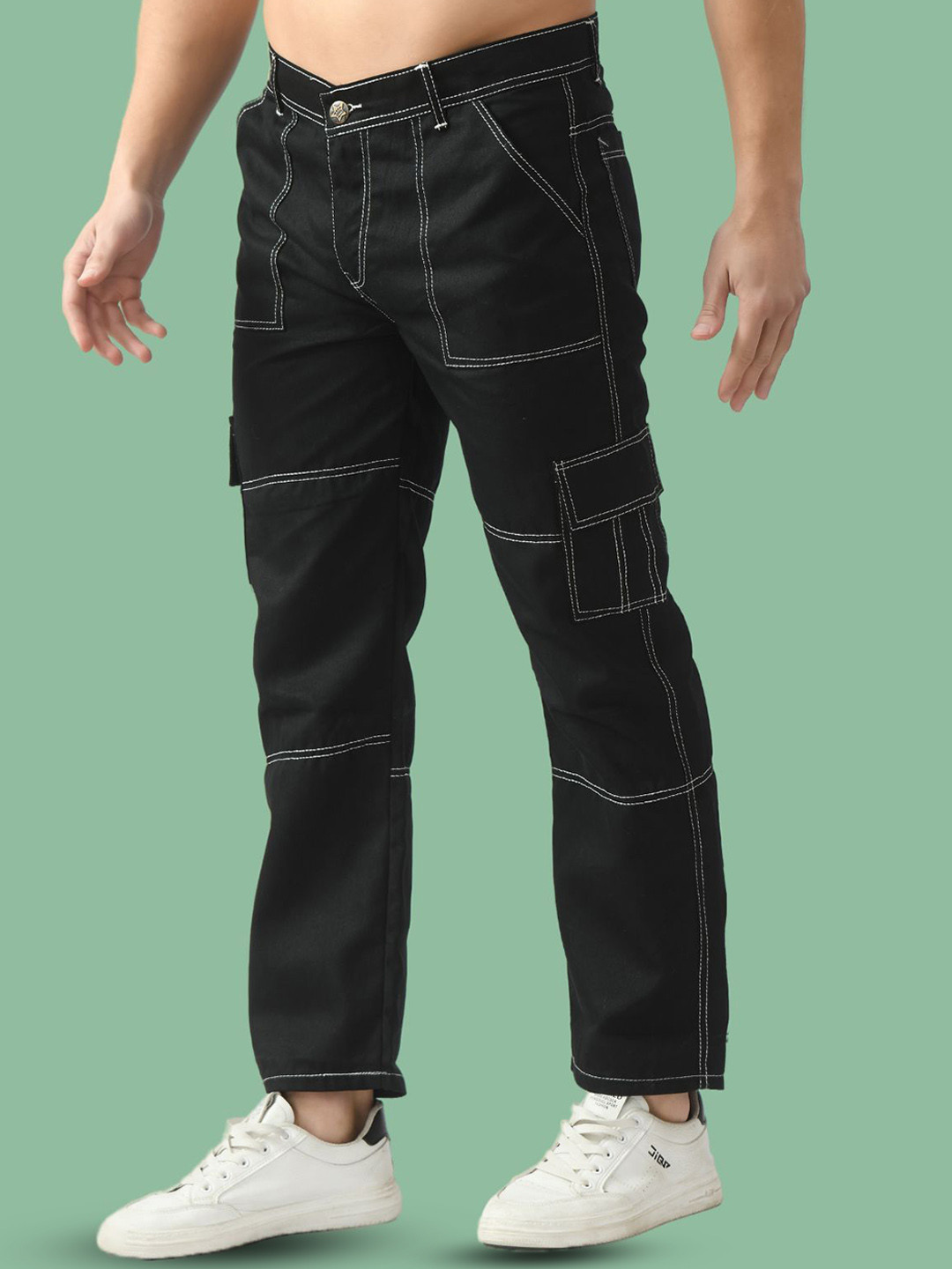 

COMFITS Men Classic Jogger Highly Distressed Jeans, Black