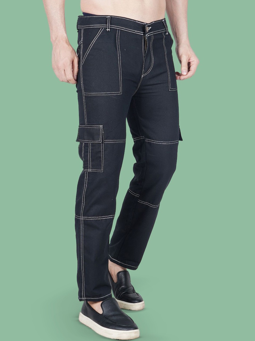 

COMFITS Men Classic Low Distress Jeans, Black