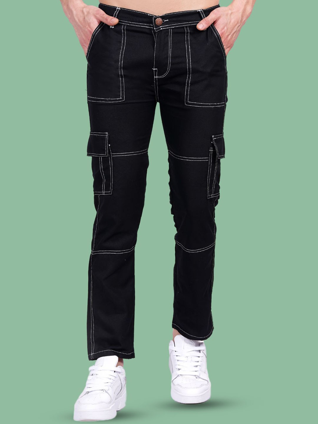 

COMFITS Men Classic Low Distress Jeans, Black
