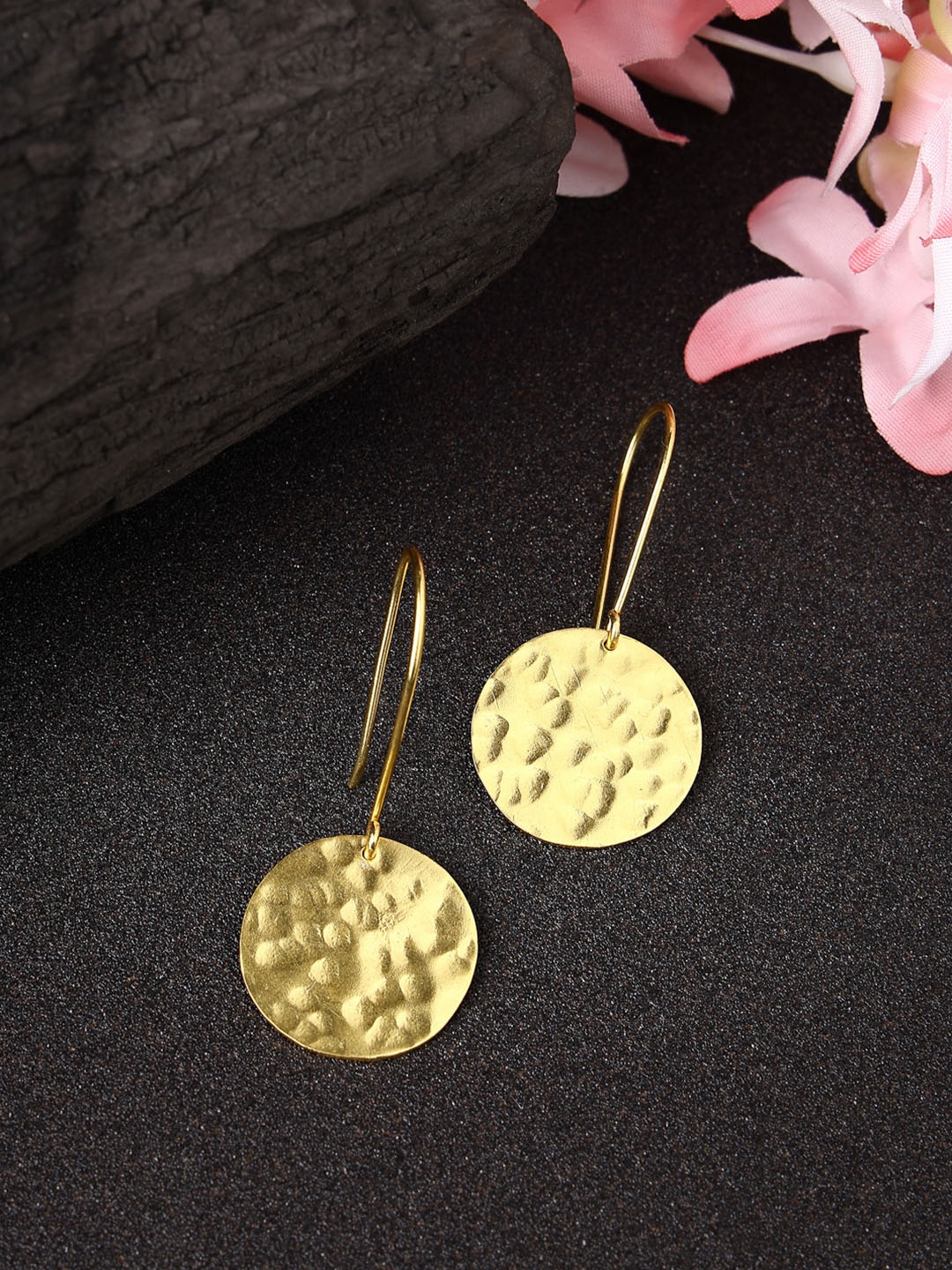 

DressBerry Women Gold-plated Fish Hook Circle Drop Earrings