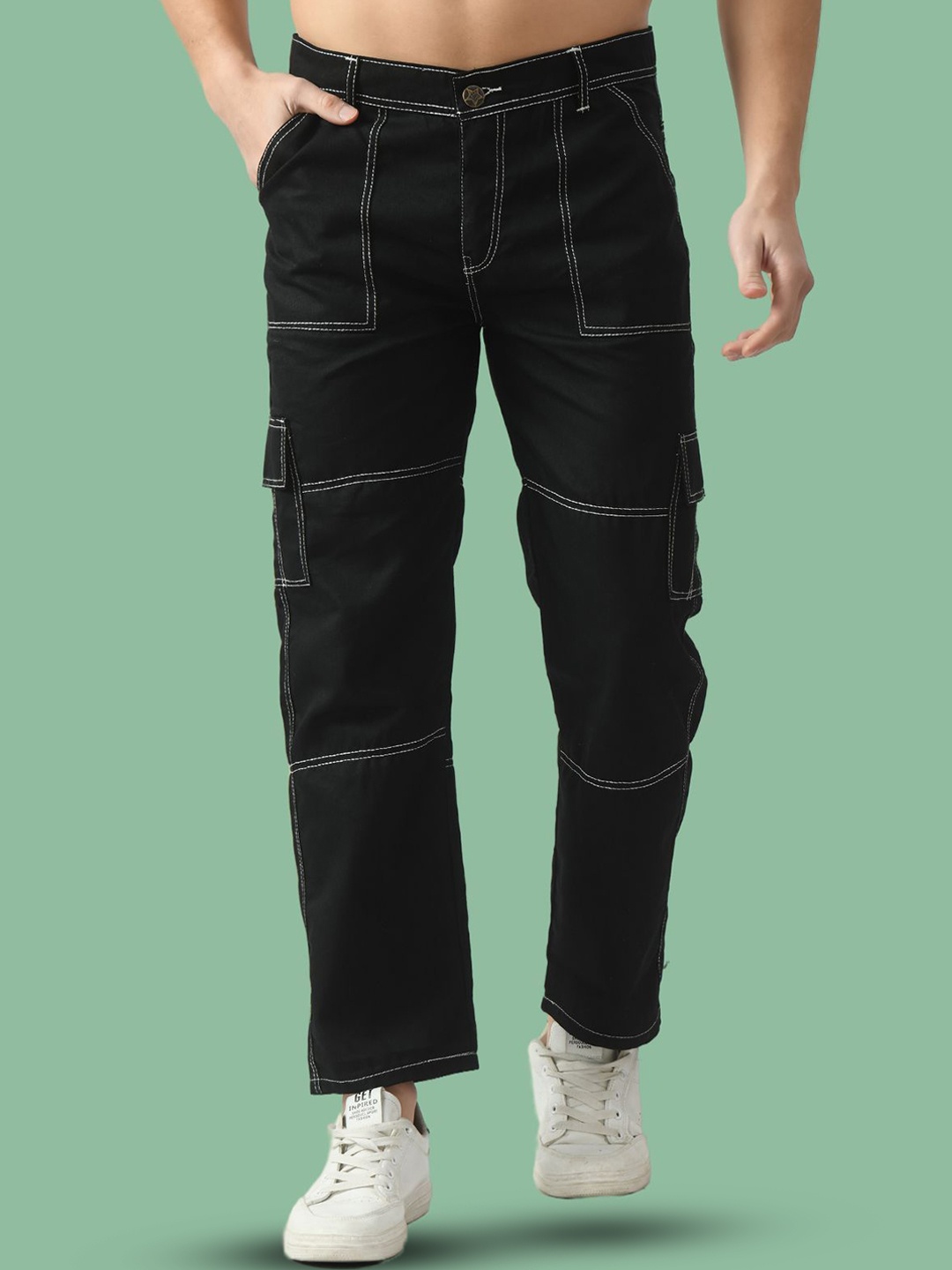 

LINARIA Men Classic Highly Distressed Jeans, Black