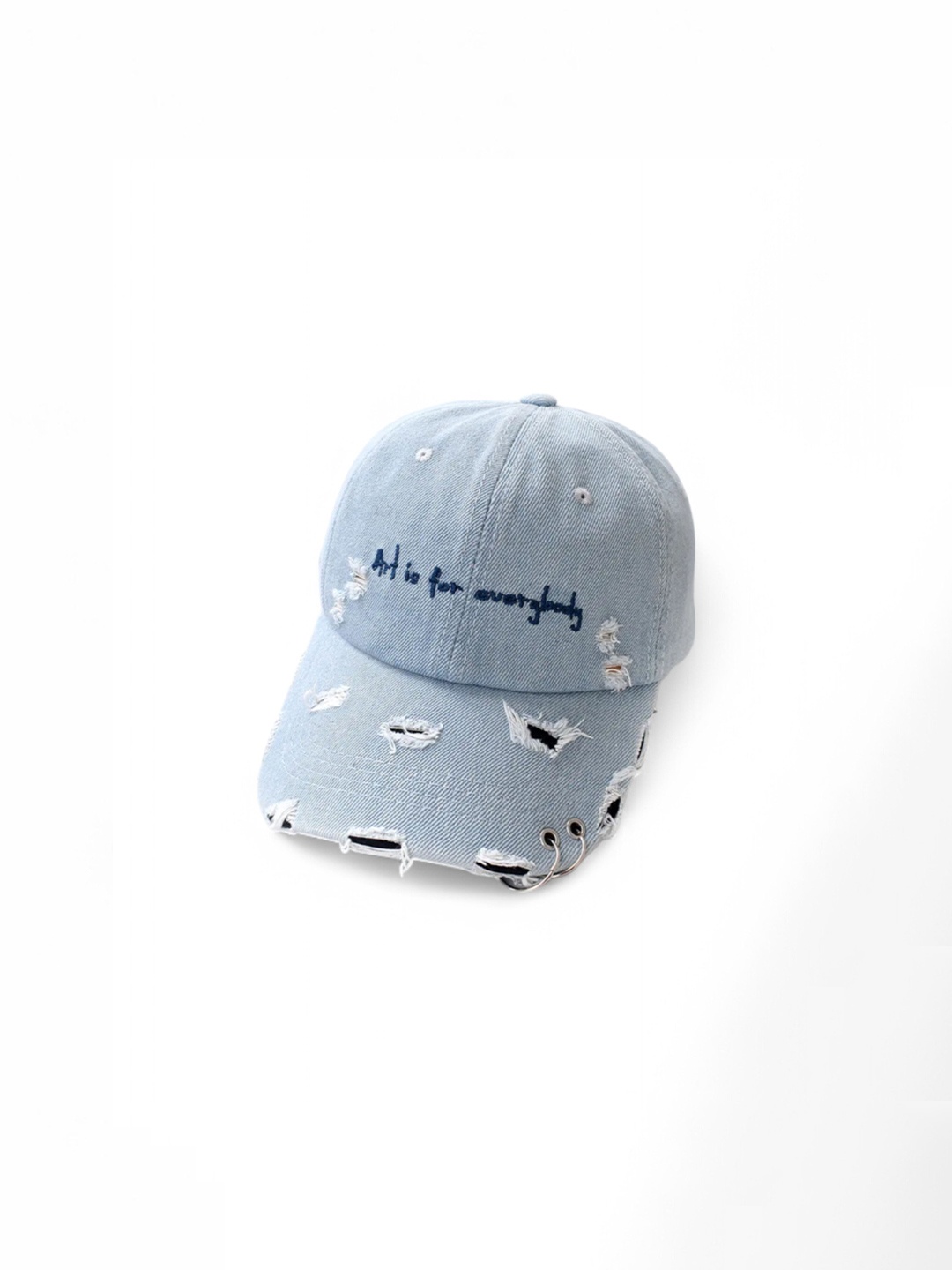 

The Sea Horse Men Embroidered Denim Baseball Cap, Blue