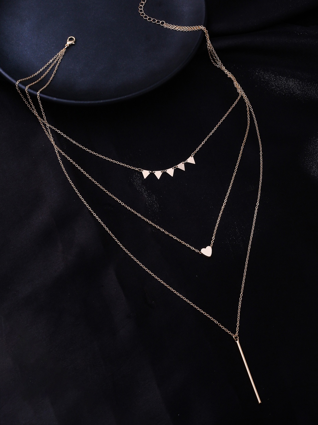 

DressBerry Women Gold Toned 3 Layered Chain