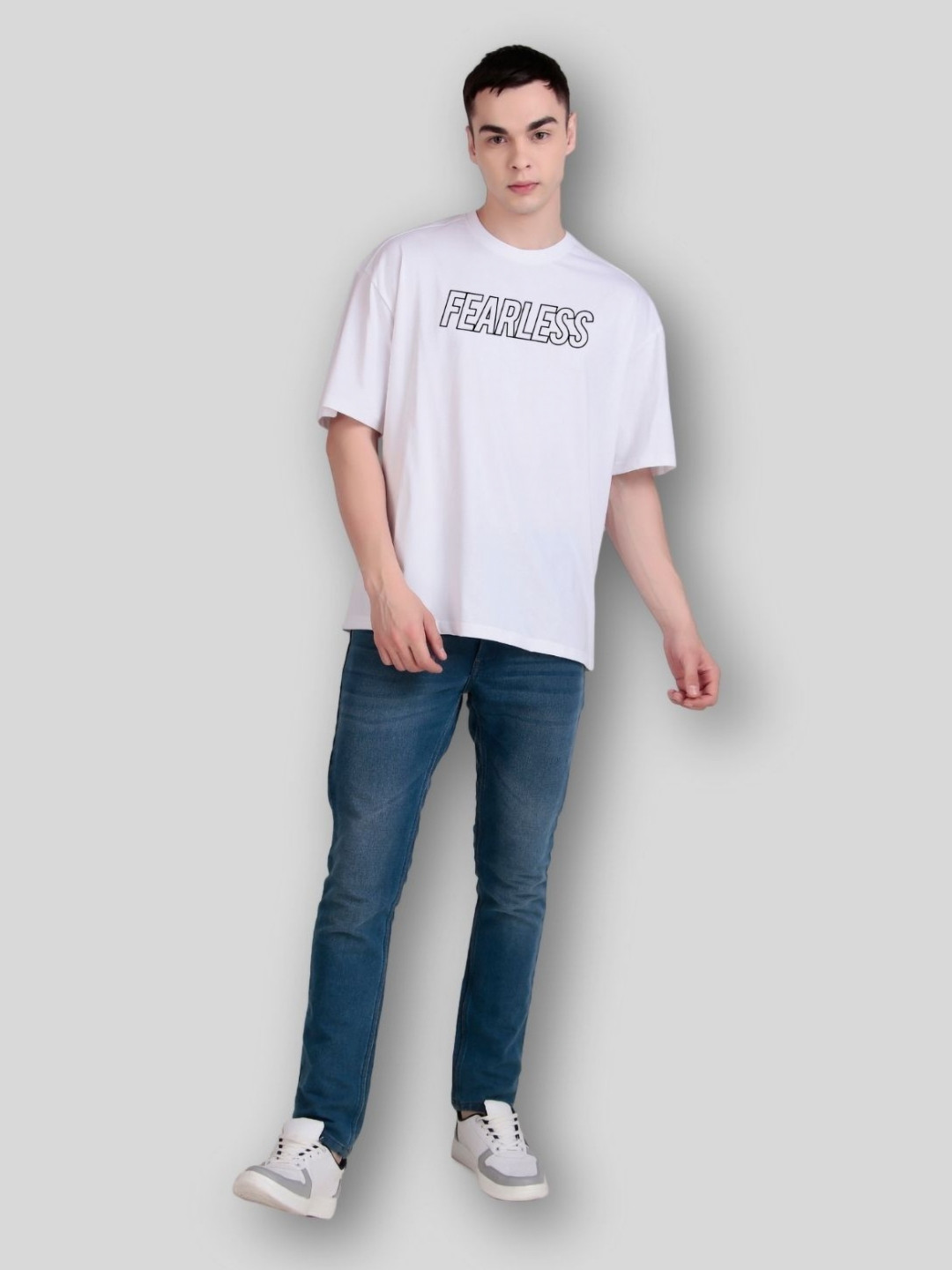 

FLYIND VOGUE OUTFIT Men Printed Bio Finish Raw Edge T-shirt, White