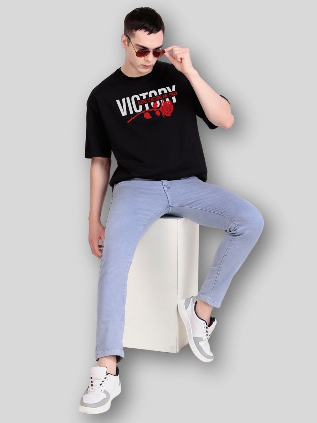 

FLYIND VOGUE OUTFIT Men Printed Bio Finish Raw Edge T-shirt, Black