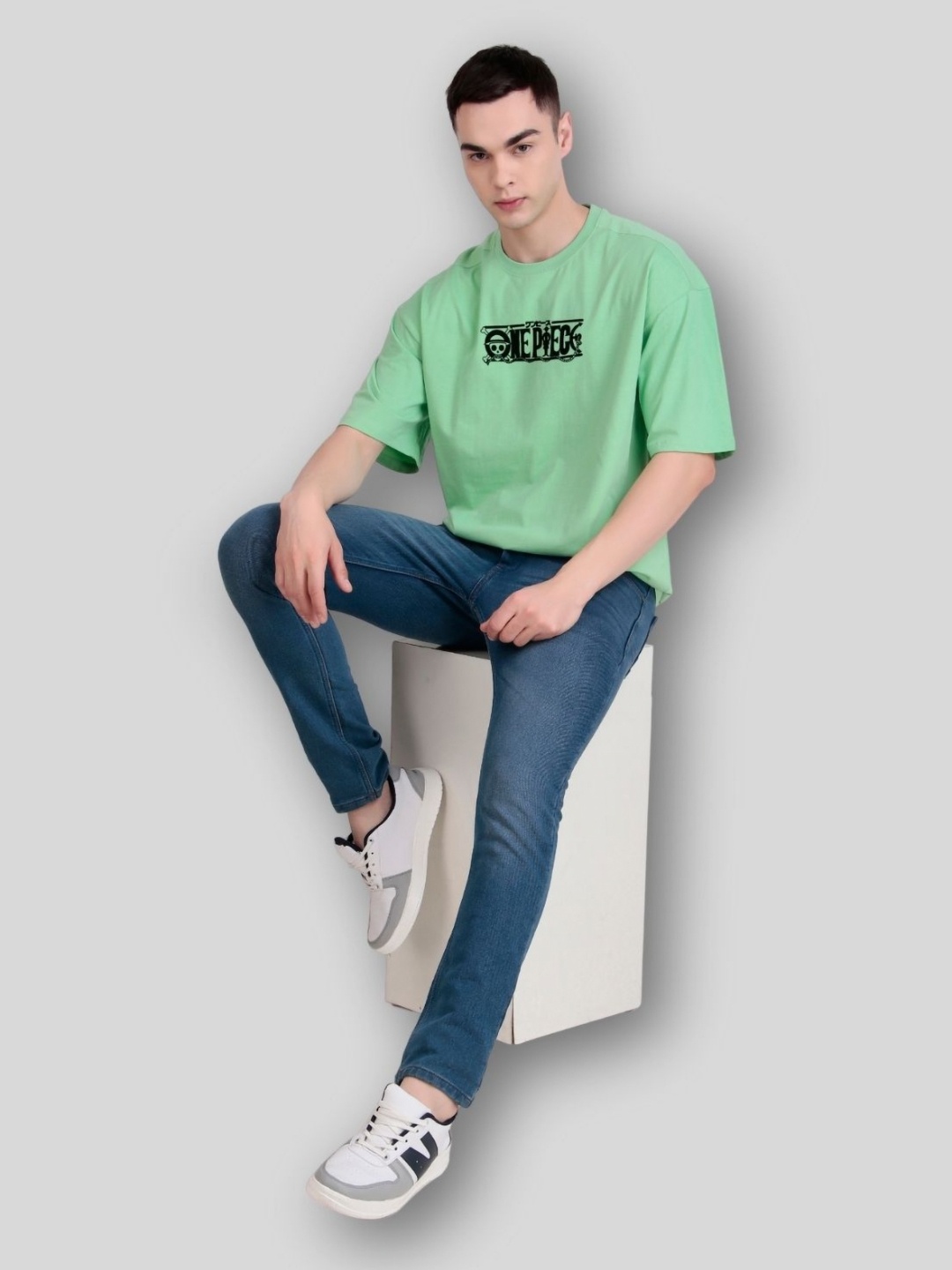 

FLYIND VOGUE OUTFIT Men Printed Bio Finish Applique T-shirt, Sea green