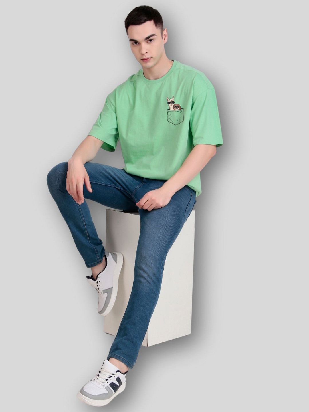 

FLYIND VOGUE OUTFIT Men Printed Bio Finish Pockets T-shirt, Sea green