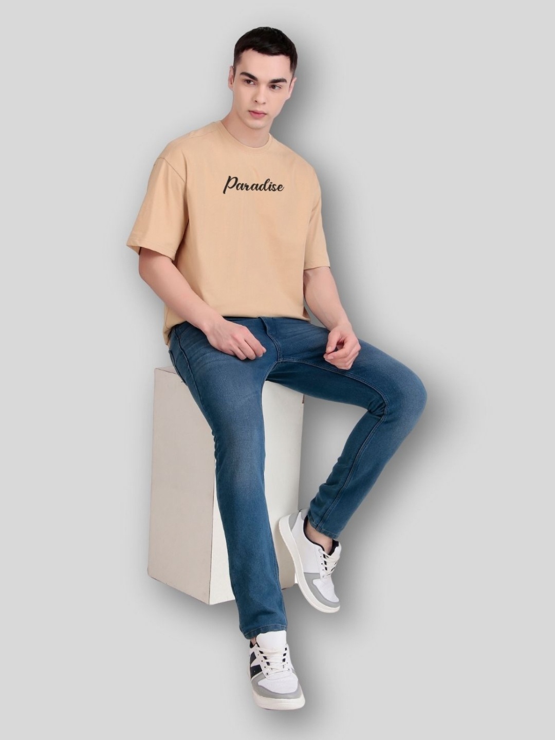 

FLYIND VOGUE OUTFIT Men Printed Bio Finish T-shirt, Beige