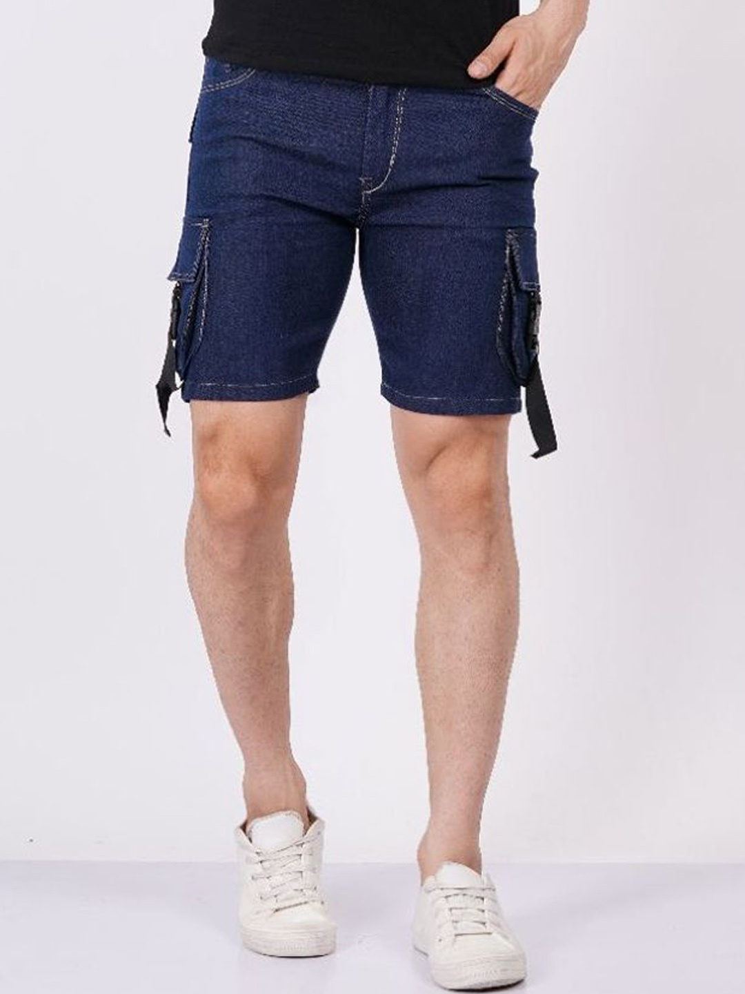 

LINARIA Men Washed Denim Shorts, Blue