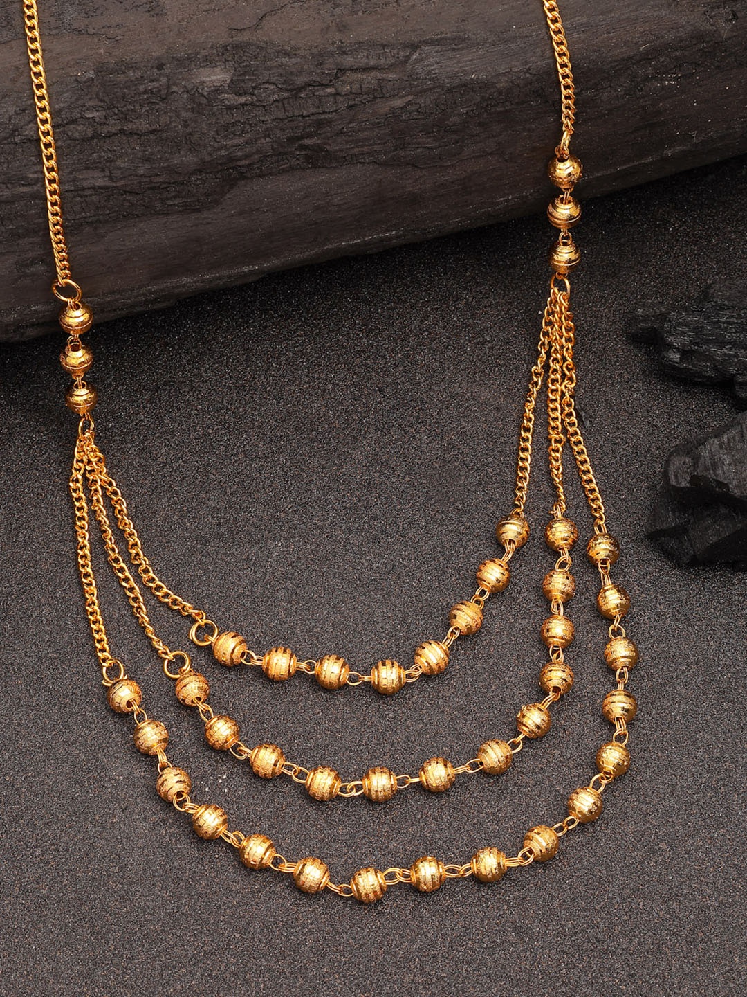 

Anouk Women Gold-Plated Artificial Beads Layered Chain