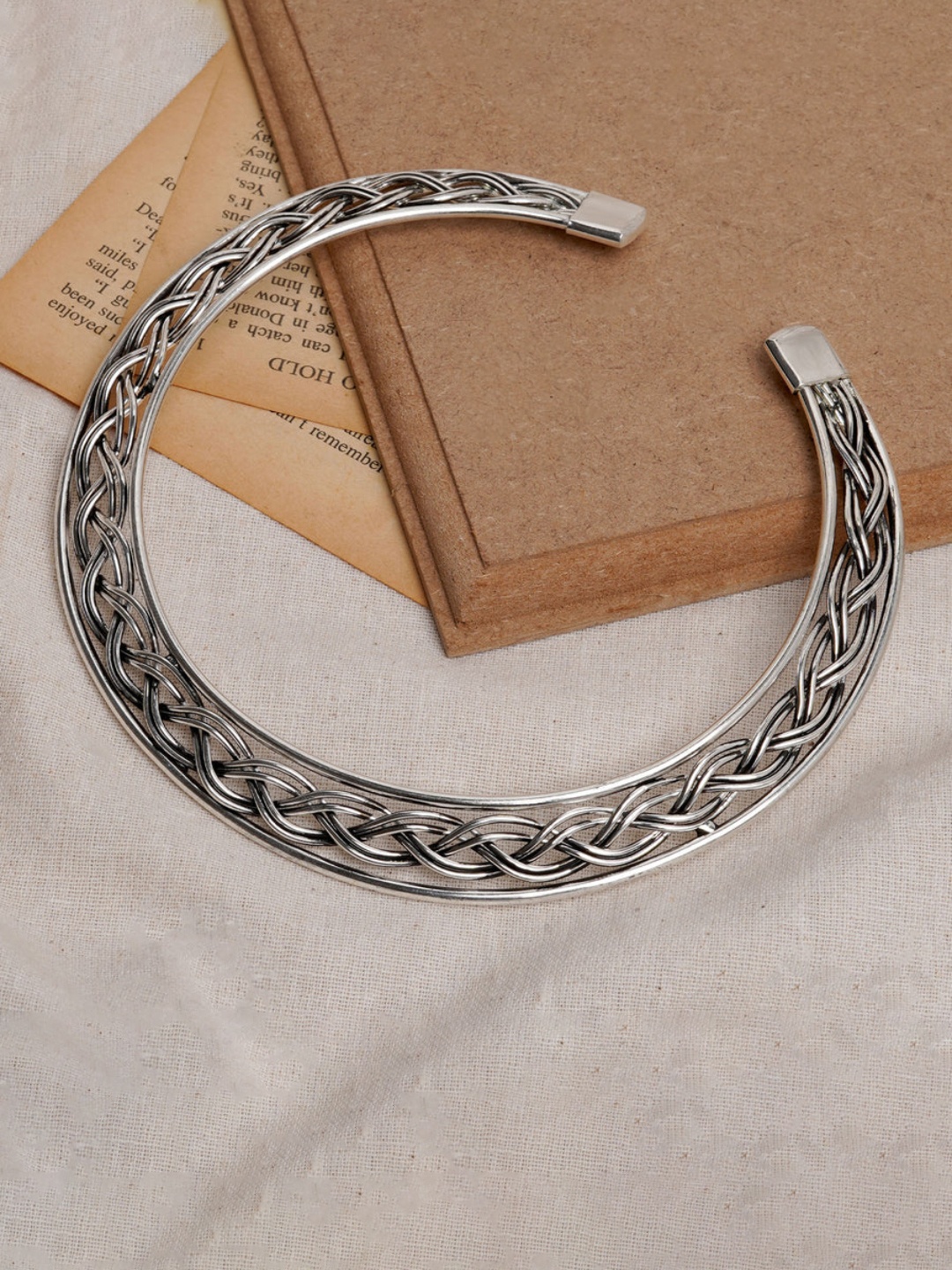 

Anouk Women Silver Plated Oxidized Statement Choker Necklace