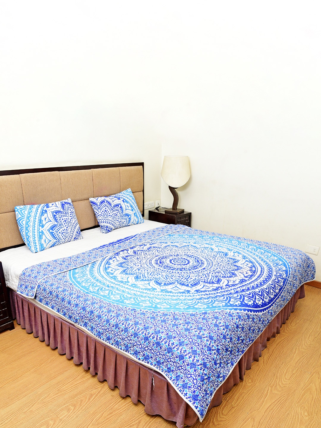 

HANDICRAFT PALACE Blue Ethnic Motifs AC Room 210 GSM Double Bed Blanket
