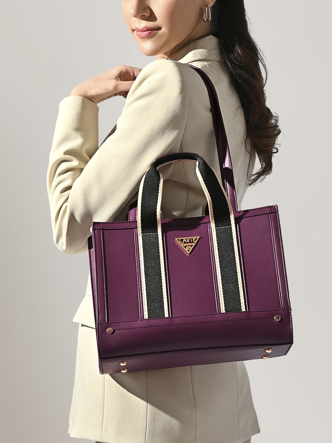 

LAVIE Signature Women Columbus Satchel Handbag, Purple