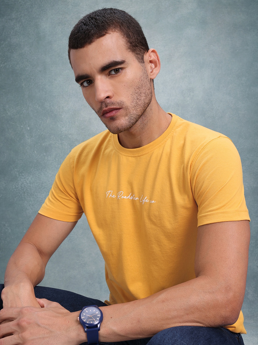 

The Roadster Lifestyle Co. Men Typography Printed T-shirt, Mustard