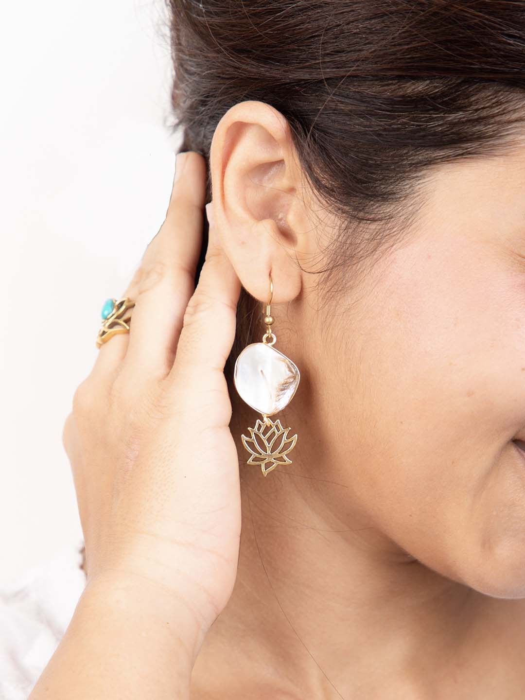 Soul Works Contemporary Drop Earrings, Gold