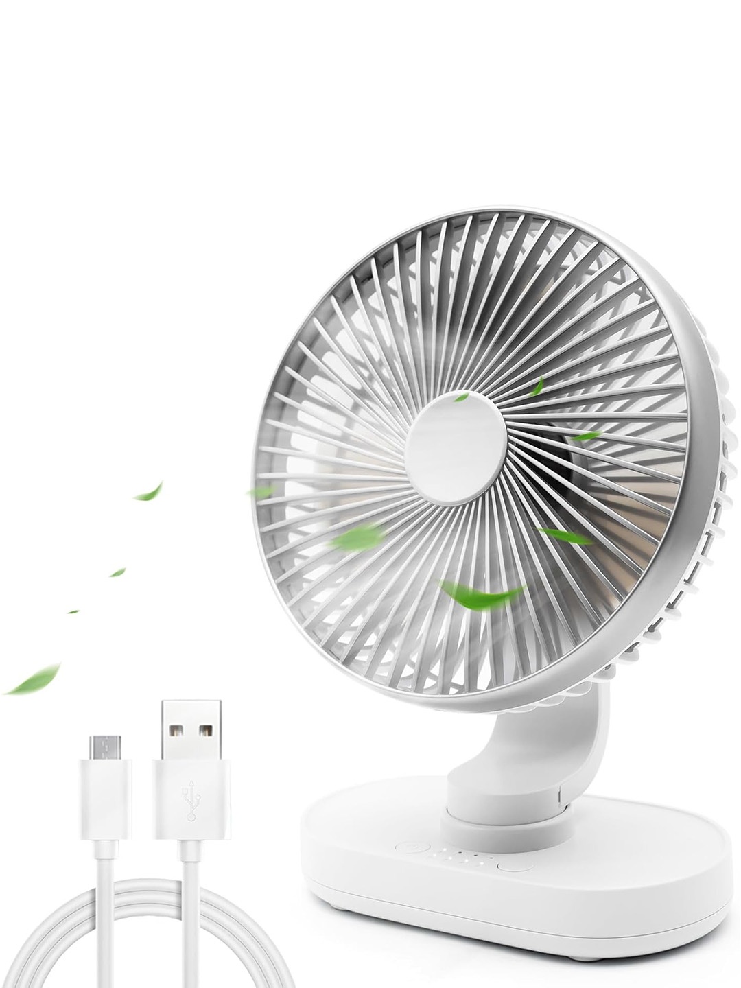 

Sasimo White Portable and Rechargable 3 Blades Table Fan