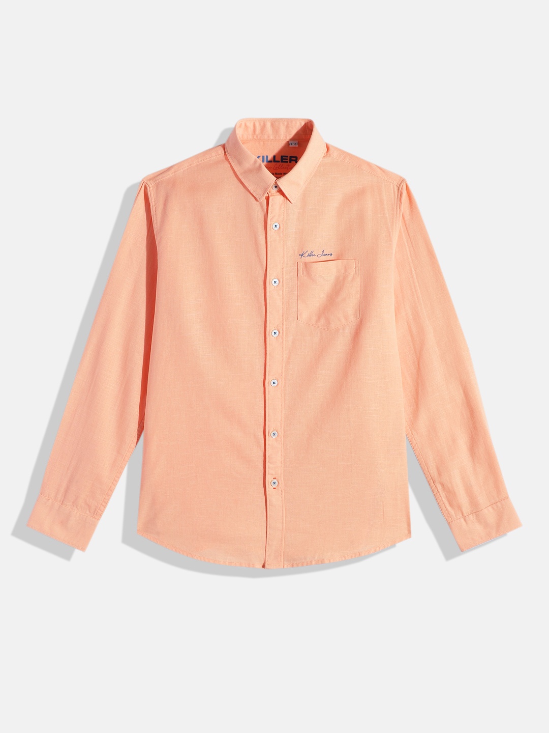 

JUNIOR KILLER Boys Pure Cotton Casual Shirt, Peach