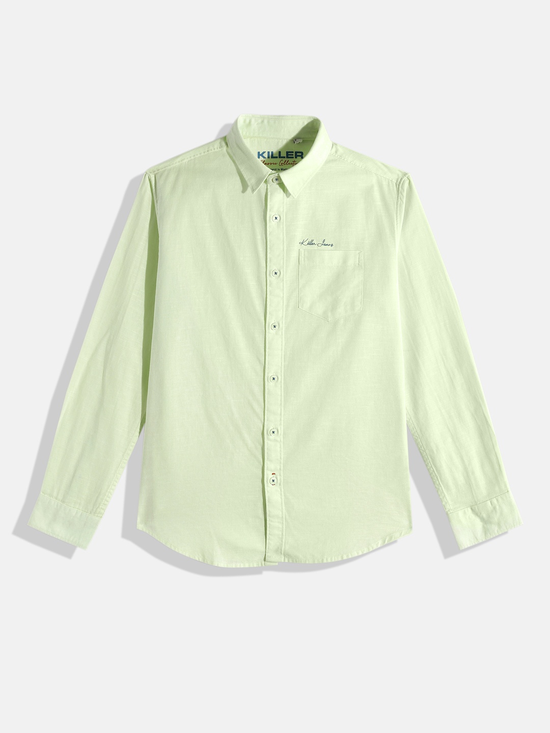 

JUNIOR KILLER Boys Pure Cotton Casual Shirt, Green
