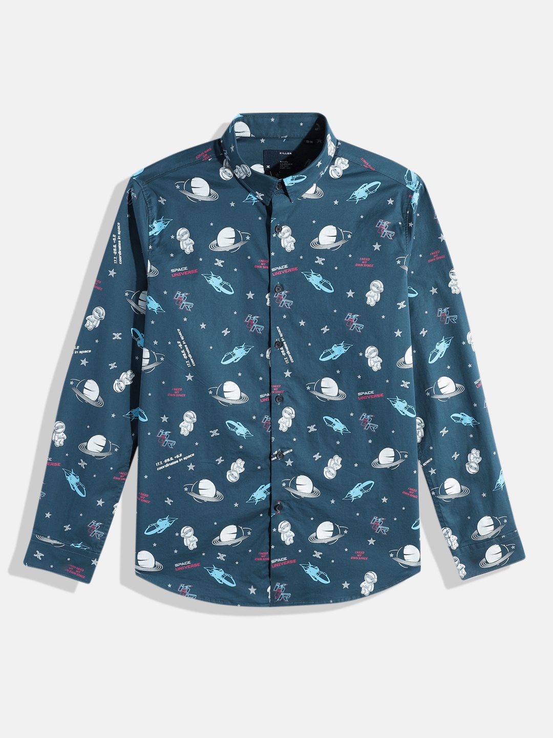 

JUNIOR KILLER Boys Space Printed Casual Shirt, Blue
