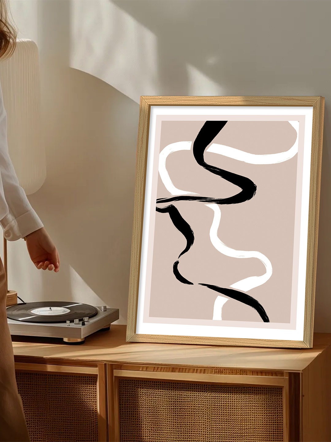 

Art Street Beige & Black 1 Piece Synthetic Wood Abstract Table Top Paintings