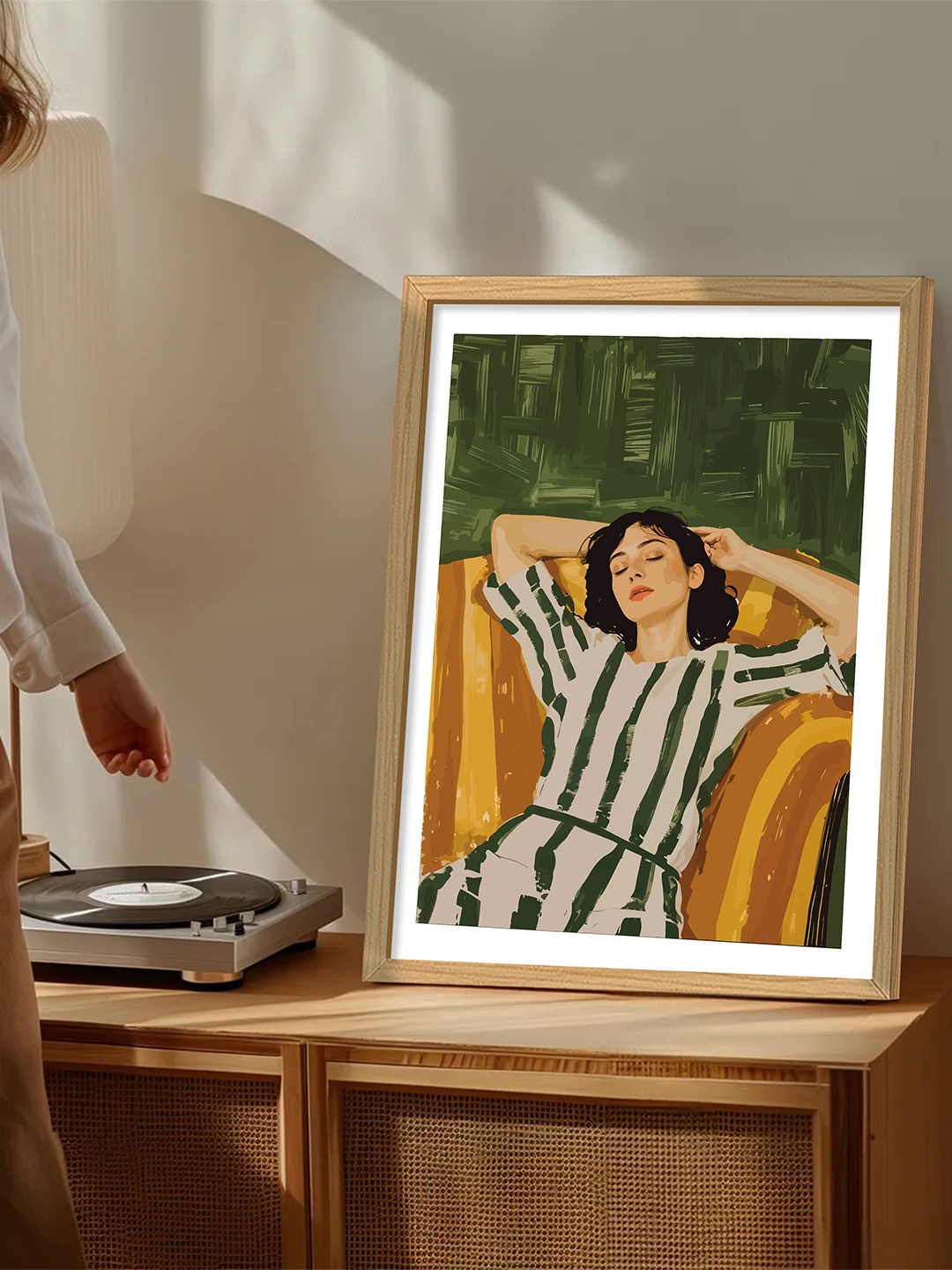 

Art Street Beige & Green 1 Piece Synthetic Wood Other Table Top Paintings