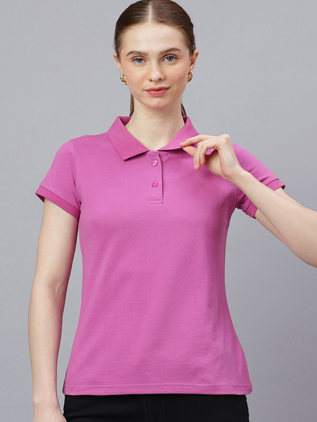 

Wear Your Opinion Women Polo Collar T-shirt, Lavender