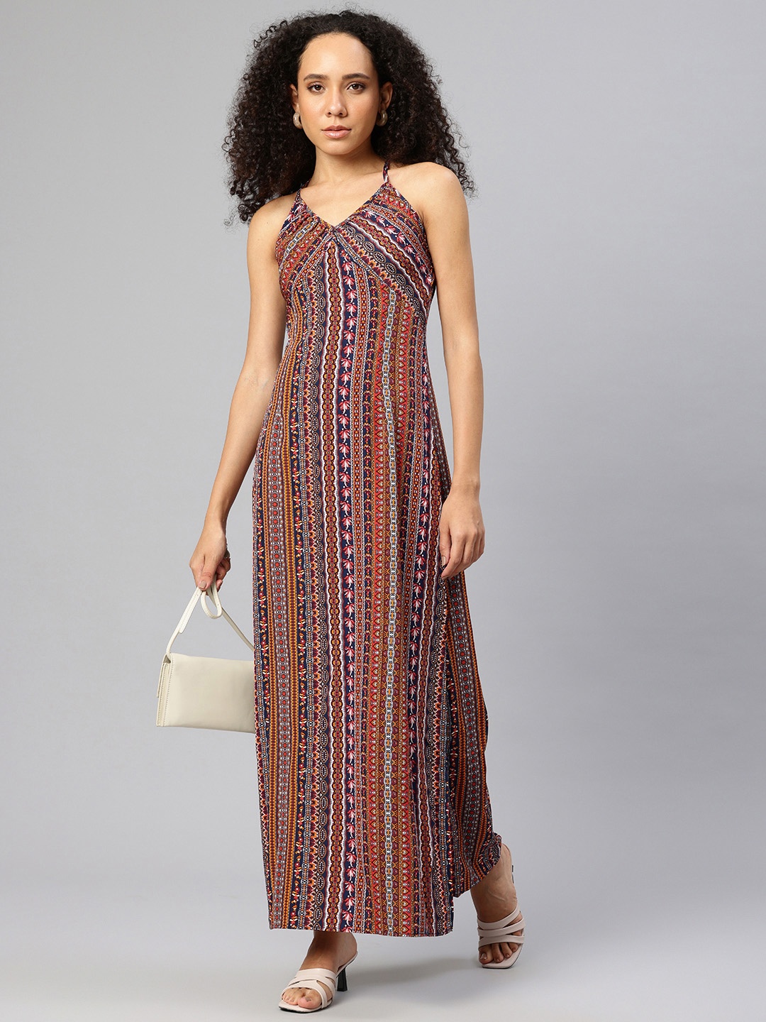 

London Rag Ethnic Motifs Print Halter Neck Maxi Dress, Multi