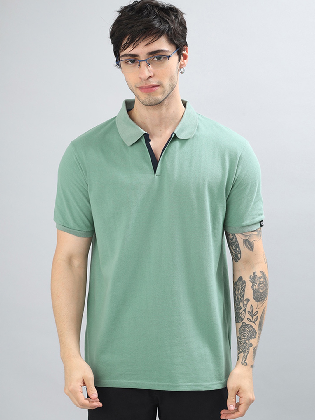 

Wear Your Opinion Men Solid Polo Collar Casual T-shirt, Green