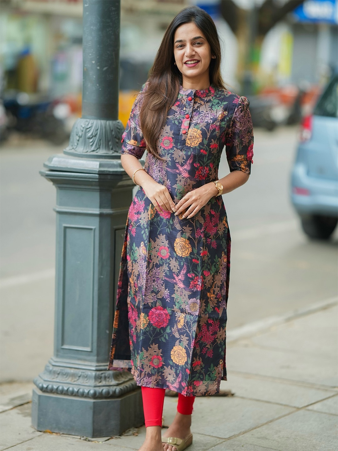 

Sun Fashion And Lifestyle Printed Straight Kurta, Blue