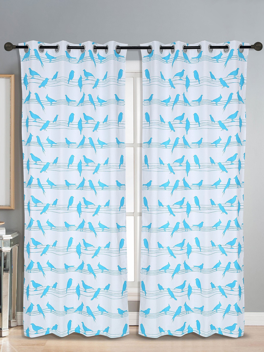 

Dekor World Blue Set of 2 Door Curtain