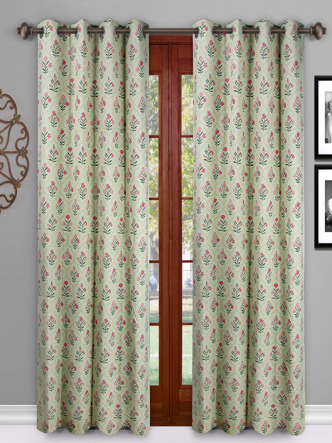 

Dekor World Multicoloured Set of 2 Window Curtain, Multi