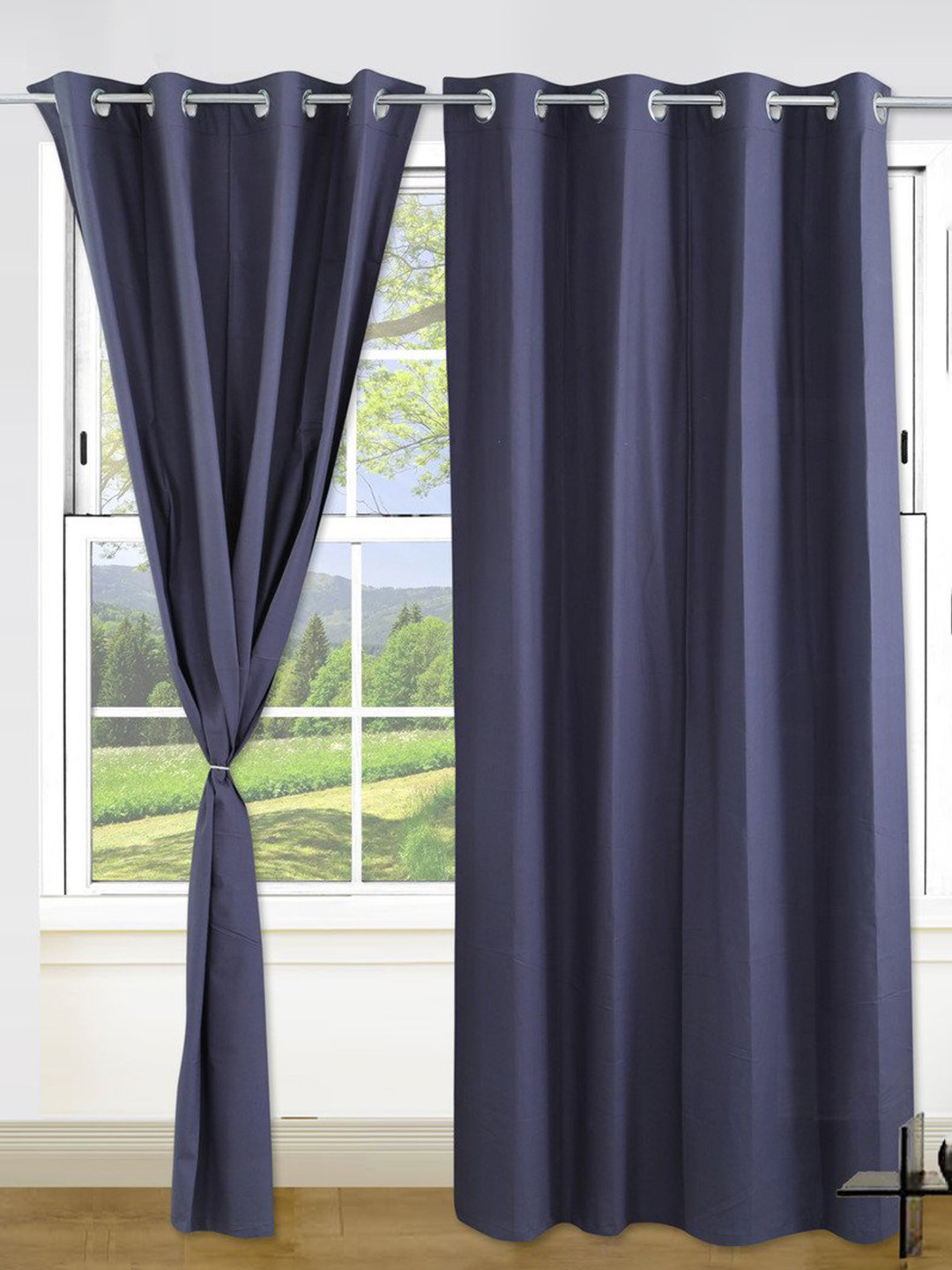 

Dekor World Blue Set of 2 Long Door Curtain