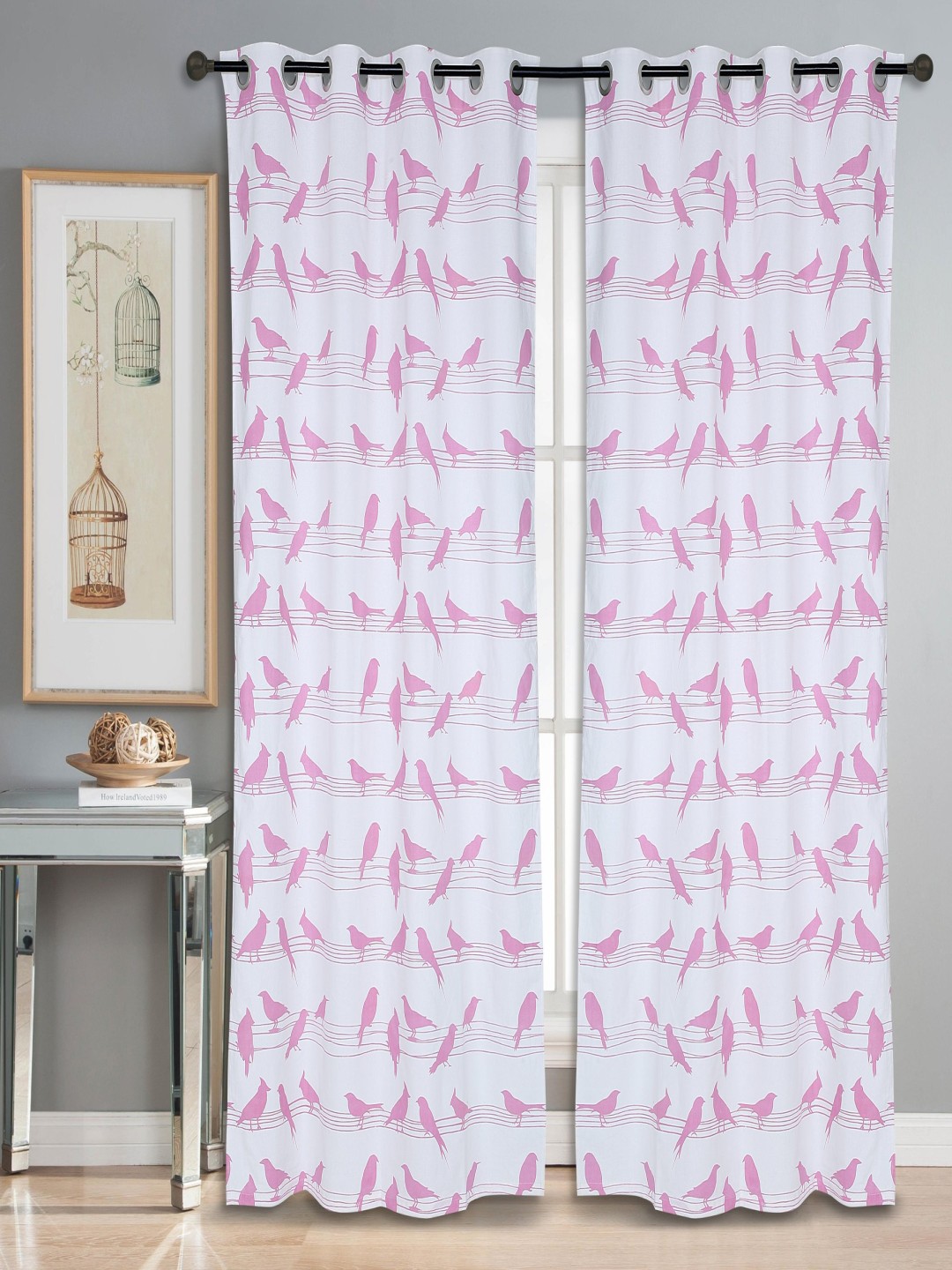 

Dekor World Pink Set of 2 Door Curtain