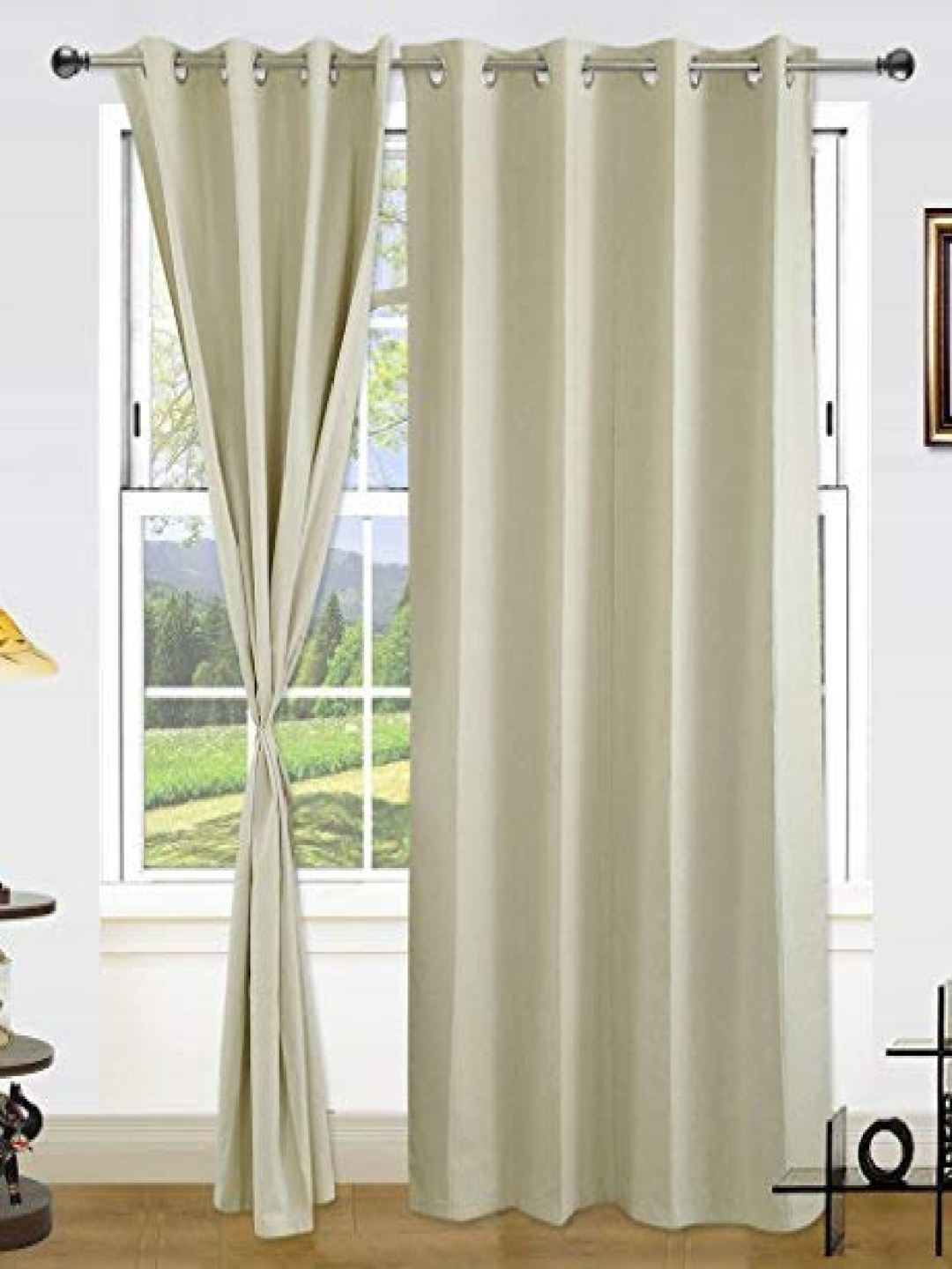Dekor World Silver-Toned Set of 2 Window Curtain