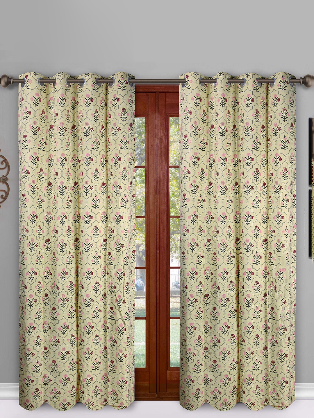 

Dekor World Multicoloured Set of 2 Window Curtain, Multi